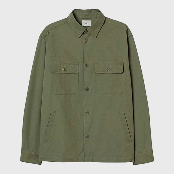 H&M Other - H&M Relaxed Fit Olive Green Utility Shirt Jacket 100% Cotton Pocke NWOT Men's XL